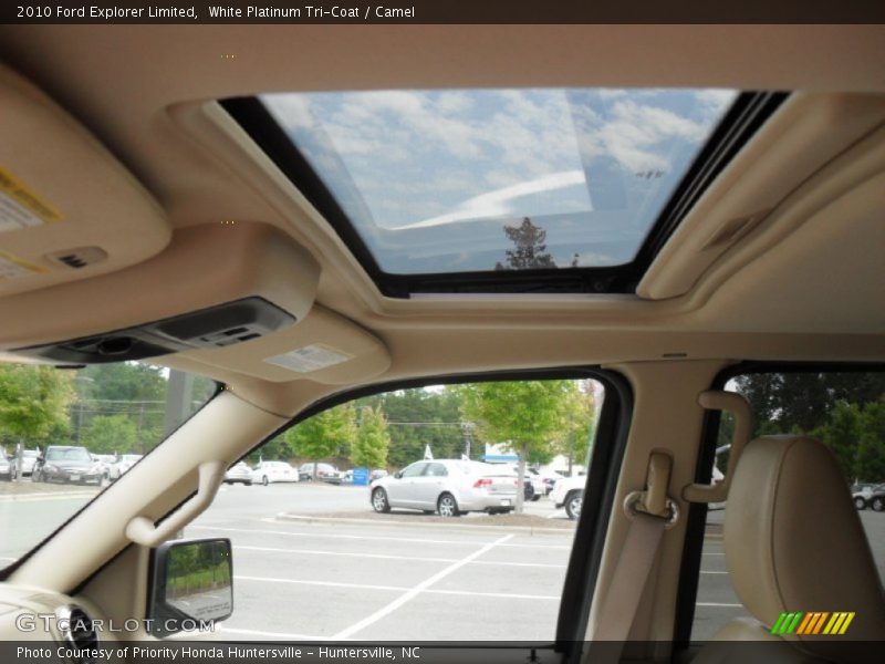 White Platinum Tri-Coat / Camel 2010 Ford Explorer Limited
