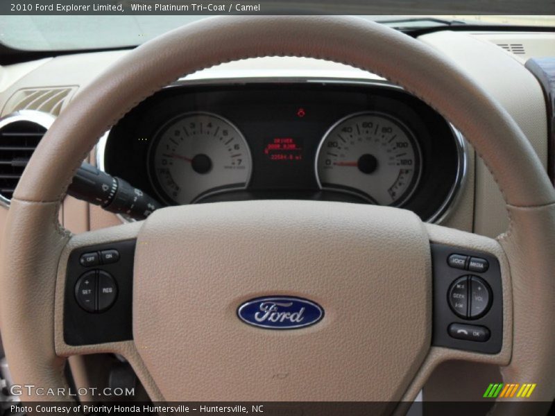 White Platinum Tri-Coat / Camel 2010 Ford Explorer Limited