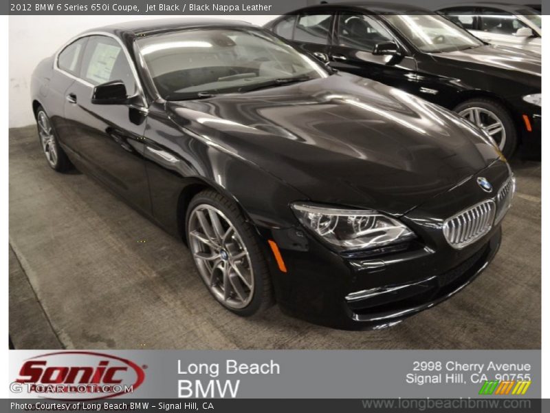 Jet Black / Black Nappa Leather 2012 BMW 6 Series 650i Coupe