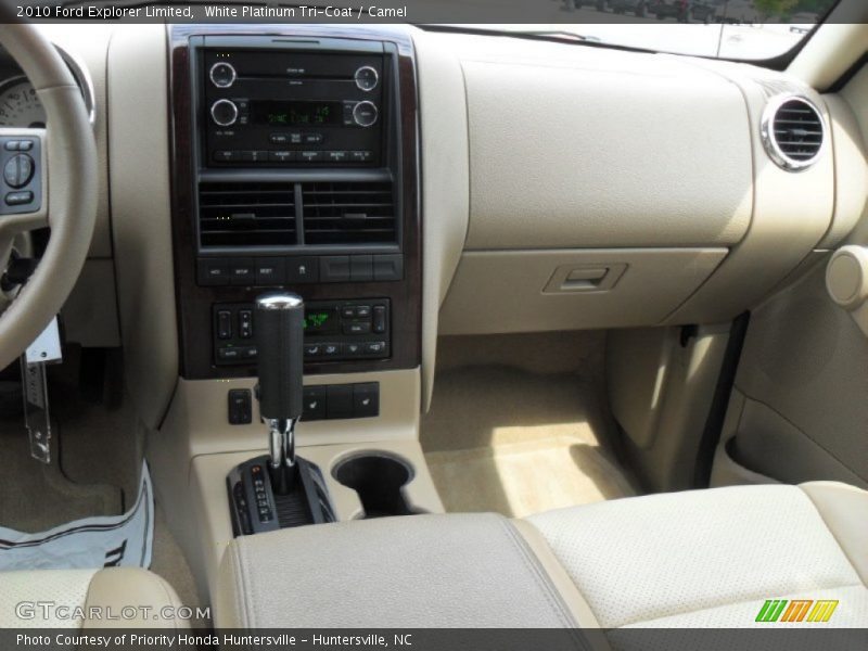 White Platinum Tri-Coat / Camel 2010 Ford Explorer Limited