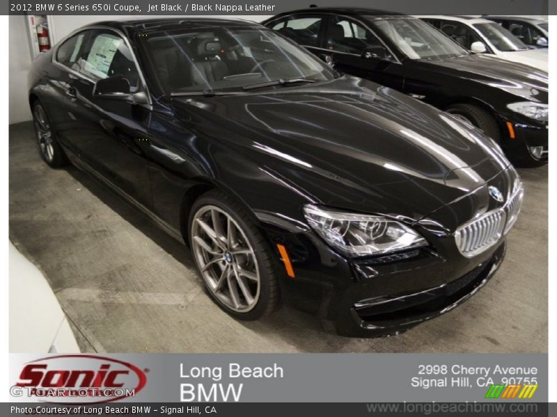 Jet Black / Black Nappa Leather 2012 BMW 6 Series 650i Coupe