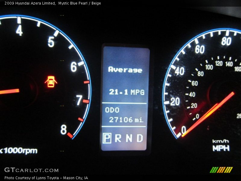 Mystic Blue Pearl / Beige 2009 Hyundai Azera Limited