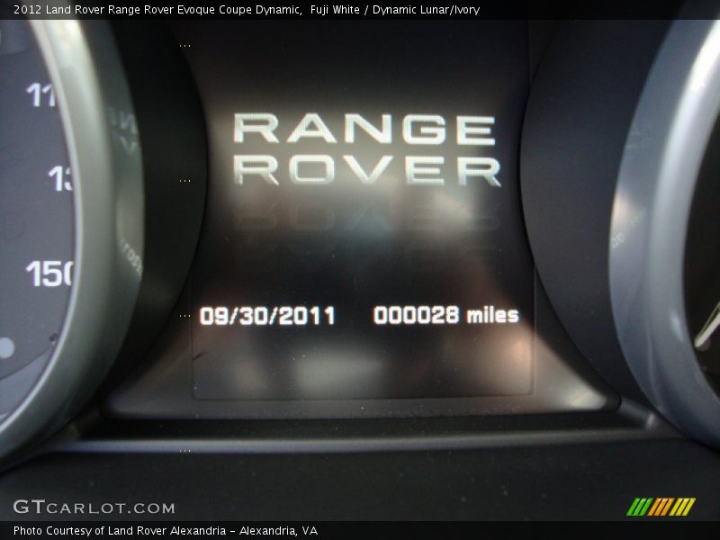 Fuji White / Dynamic Lunar/Ivory 2012 Land Rover Range Rover Evoque Coupe Dynamic