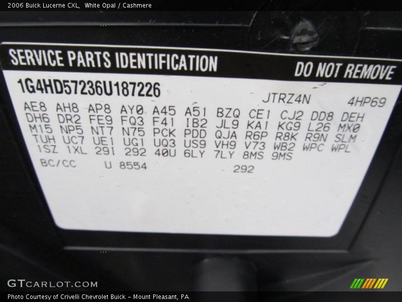 White Opal / Cashmere 2006 Buick Lucerne CXL