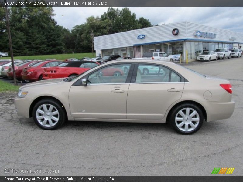 Dune Pearl Metallic / Sand 2007 Lincoln MKZ AWD Sedan