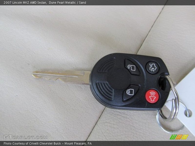 Dune Pearl Metallic / Sand 2007 Lincoln MKZ AWD Sedan