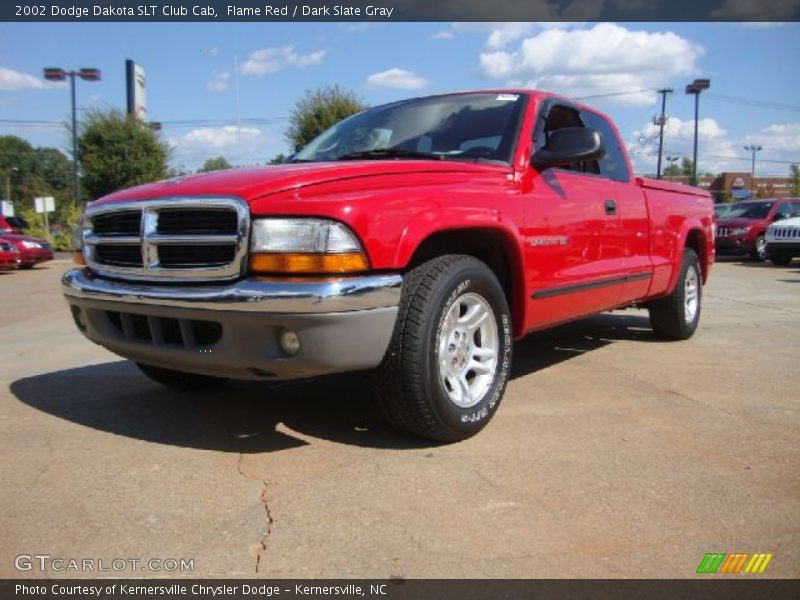 Flame Red / Dark Slate Gray 2002 Dodge Dakota SLT Club Cab