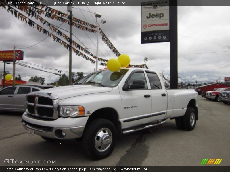 Bright White / Taupe 2005 Dodge Ram 3500 SLT Quad Cab 4x4 Dually