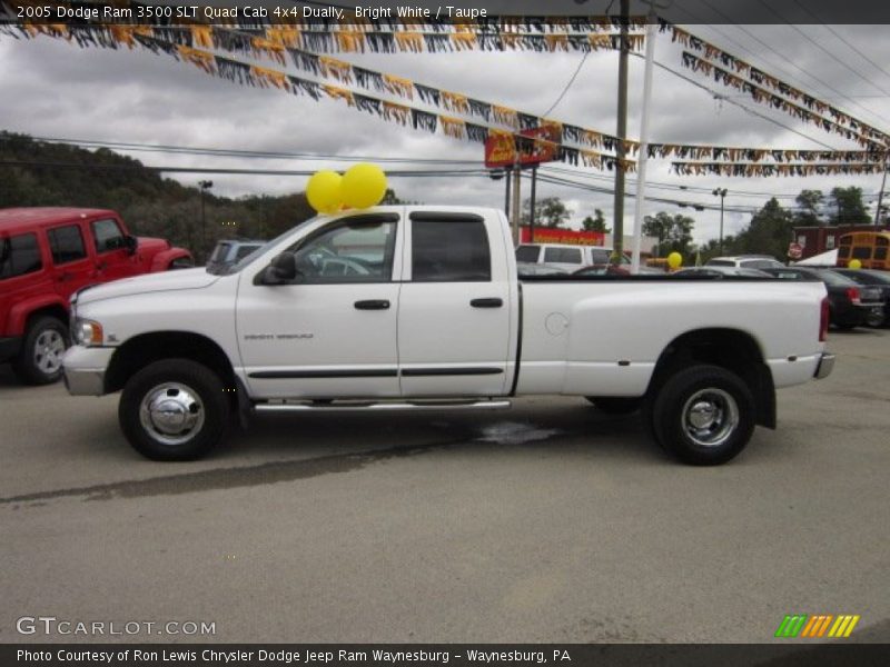 Bright White / Taupe 2005 Dodge Ram 3500 SLT Quad Cab 4x4 Dually