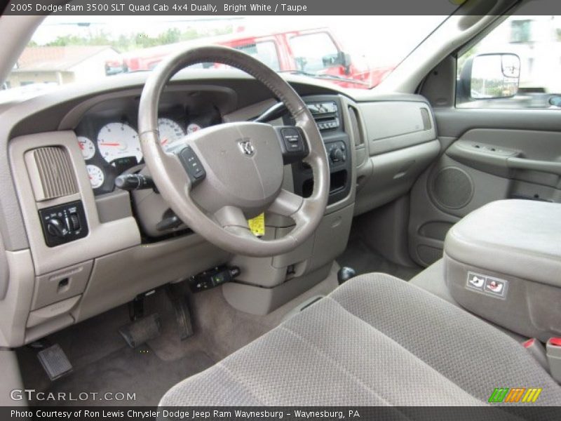 Bright White / Taupe 2005 Dodge Ram 3500 SLT Quad Cab 4x4 Dually