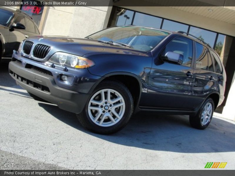 Toledo Blue Metallic / Grey 2006 BMW X5 3.0i