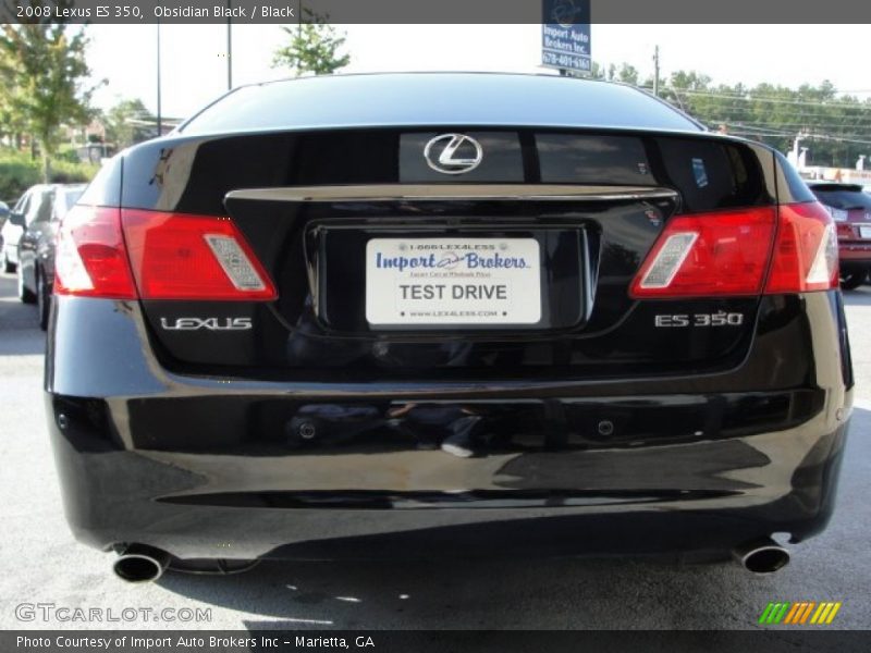Obsidian Black / Black 2008 Lexus ES 350
