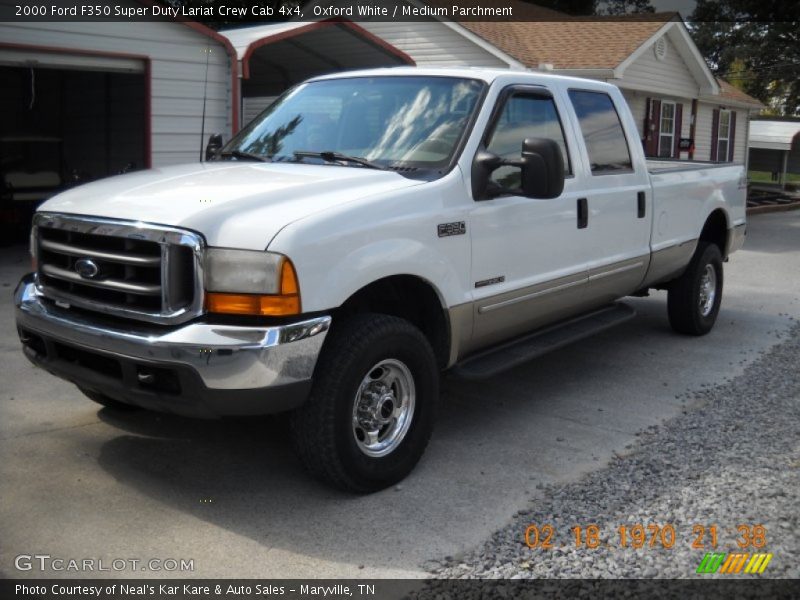 Oxford White / Medium Parchment 2000 Ford F350 Super Duty Lariat Crew Cab 4x4