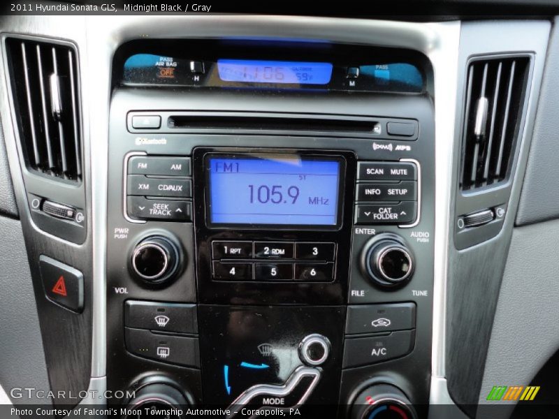 Midnight Black / Gray 2011 Hyundai Sonata GLS