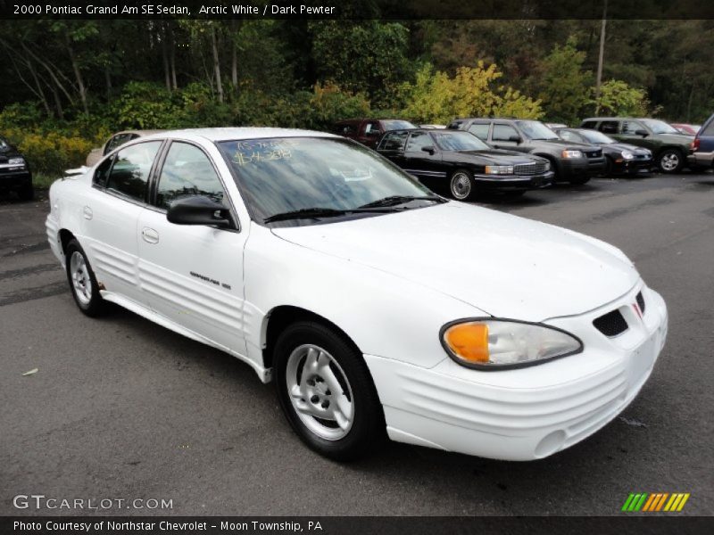 Arctic White / Dark Pewter 2000 Pontiac Grand Am SE Sedan
