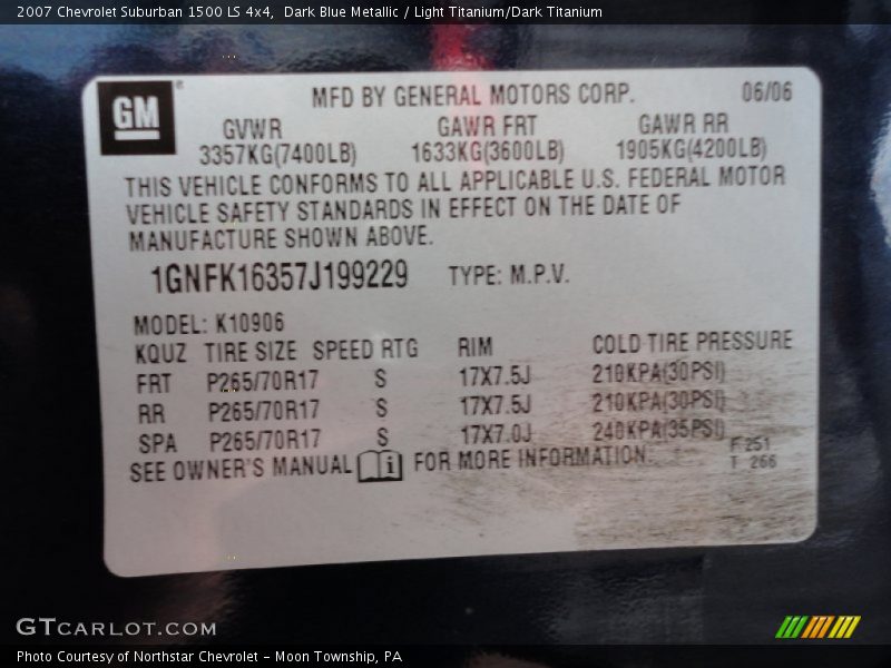 Dark Blue Metallic / Light Titanium/Dark Titanium 2007 Chevrolet Suburban 1500 LS 4x4
