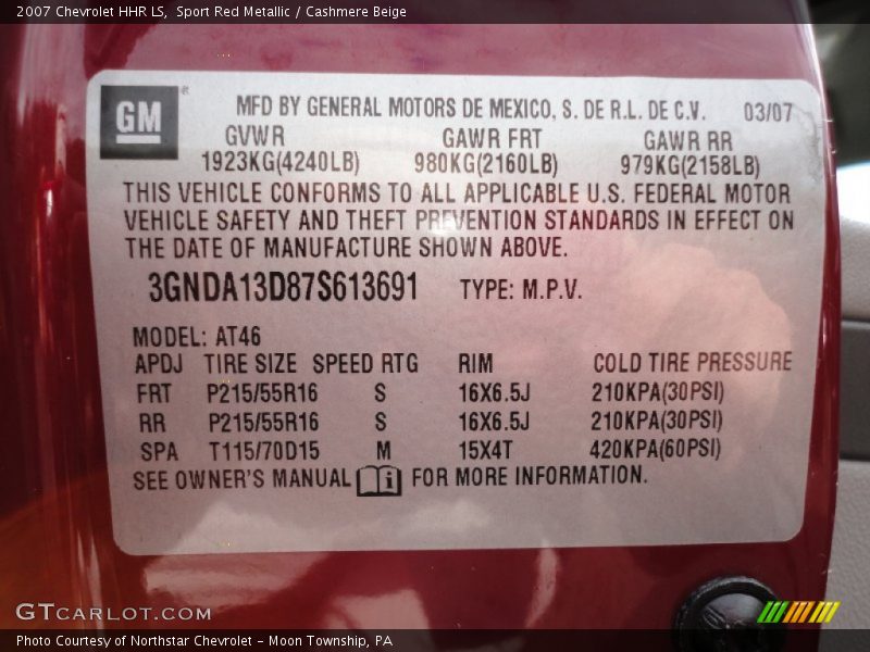 Sport Red Metallic / Cashmere Beige 2007 Chevrolet HHR LS