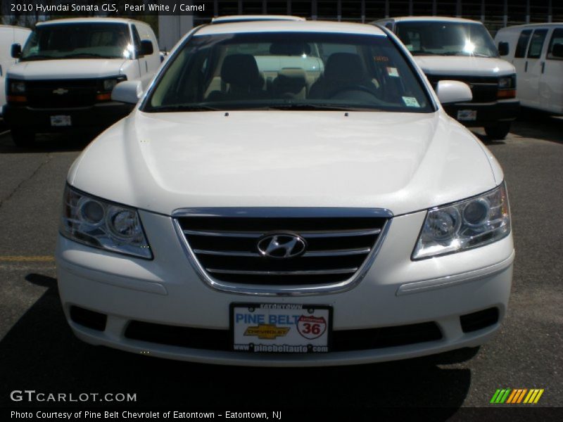 Pearl White / Camel 2010 Hyundai Sonata GLS
