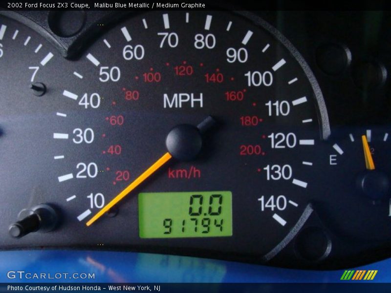 Malibu Blue Metallic / Medium Graphite 2002 Ford Focus ZX3 Coupe