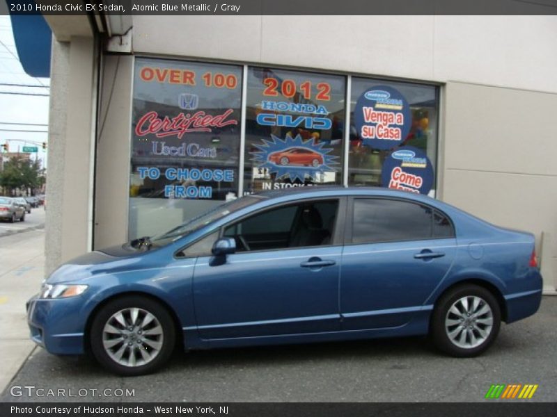 Atomic Blue Metallic / Gray 2010 Honda Civic EX Sedan