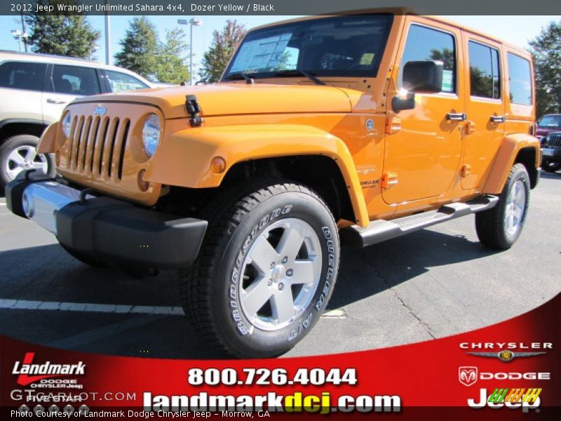 Dozer Yellow / Black 2012 Jeep Wrangler Unlimited Sahara 4x4