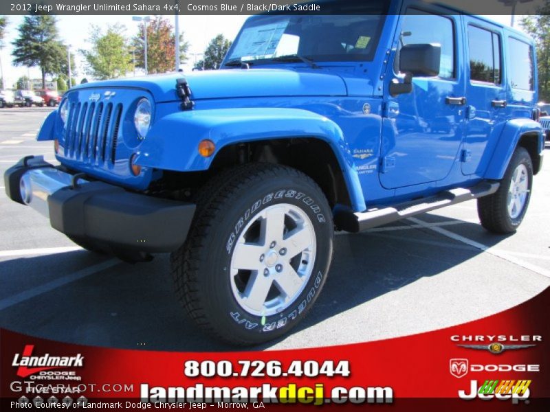 Cosmos Blue / Black/Dark Saddle 2012 Jeep Wrangler Unlimited Sahara 4x4