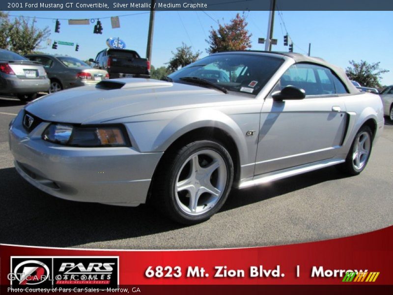 Silver Metallic / Medium Graphite 2001 Ford Mustang GT Convertible