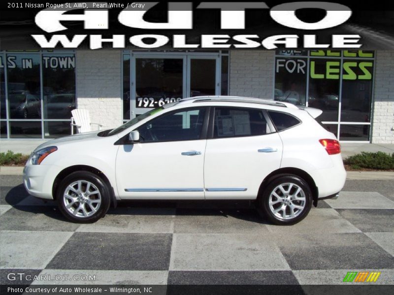 Pearl White / Gray 2011 Nissan Rogue SL AWD