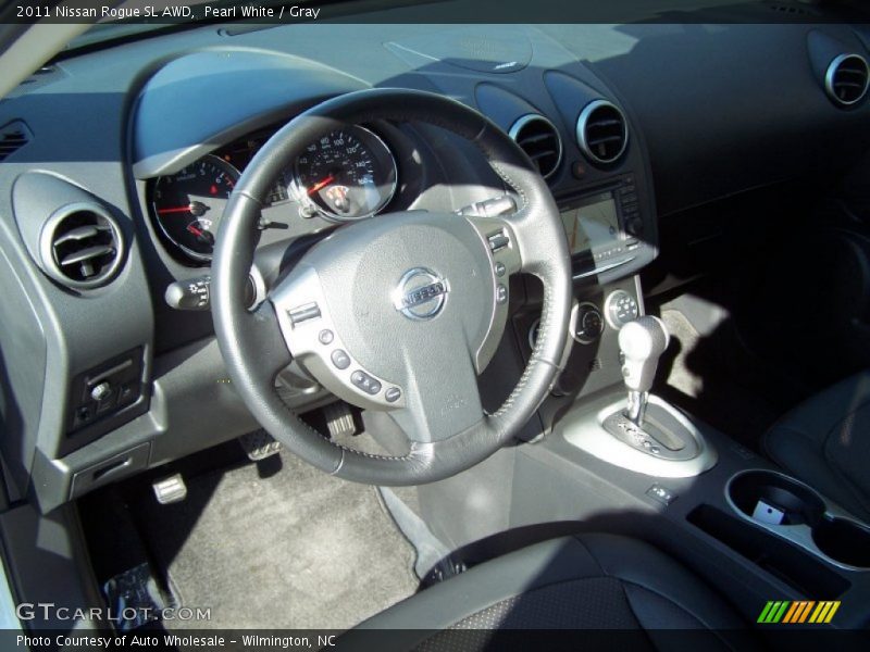 Pearl White / Gray 2011 Nissan Rogue SL AWD
