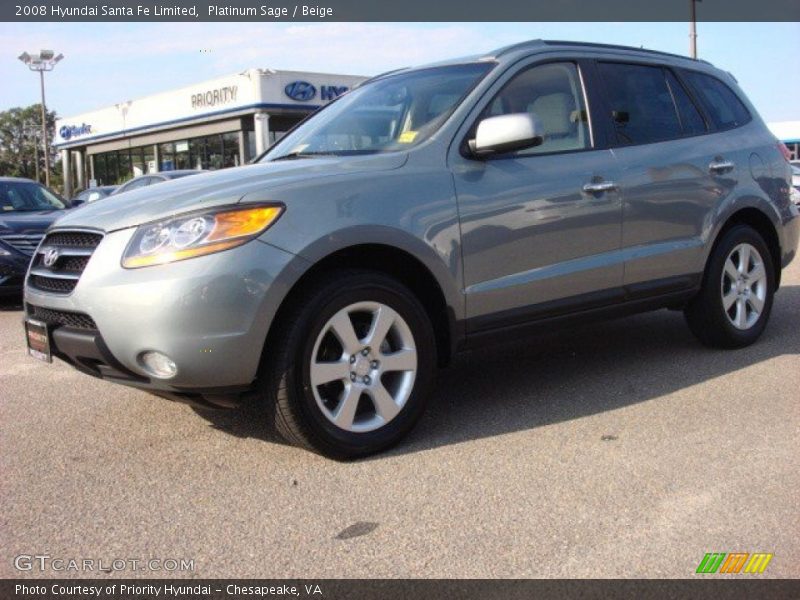 Platinum Sage / Beige 2008 Hyundai Santa Fe Limited