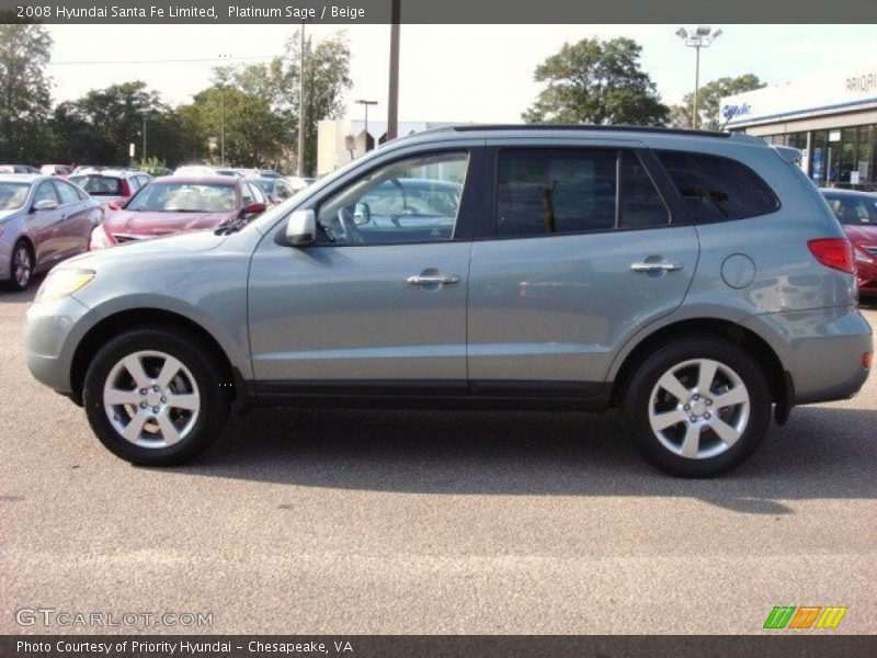 Platinum Sage / Beige 2008 Hyundai Santa Fe Limited