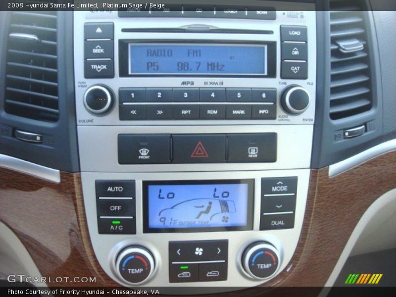 Platinum Sage / Beige 2008 Hyundai Santa Fe Limited