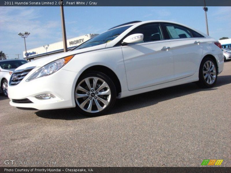 Pearl White / Gray 2011 Hyundai Sonata Limited 2.0T