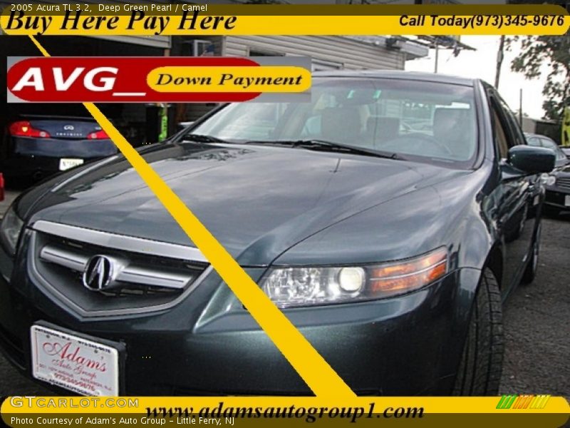 Deep Green Pearl / Camel 2005 Acura TL 3.2