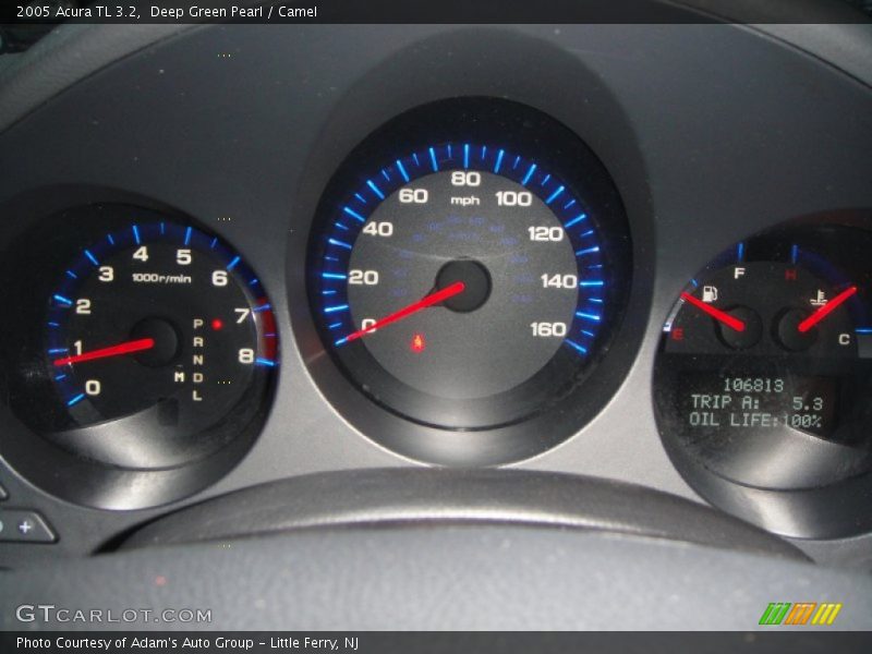 Deep Green Pearl / Camel 2005 Acura TL 3.2