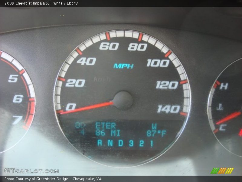 White / Ebony 2009 Chevrolet Impala SS