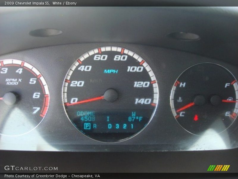 White / Ebony 2009 Chevrolet Impala SS