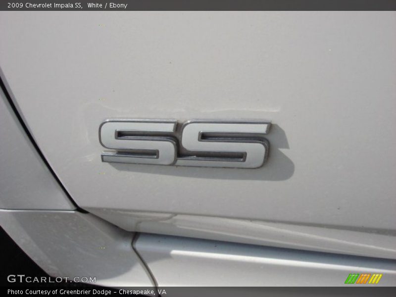 White / Ebony 2009 Chevrolet Impala SS