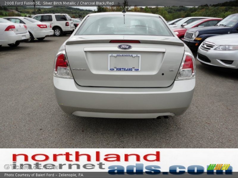 Silver Birch Metallic / Charcoal Black/Red 2008 Ford Fusion SE