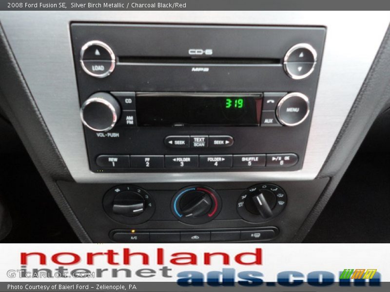 Silver Birch Metallic / Charcoal Black/Red 2008 Ford Fusion SE