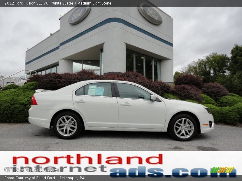 White Suede / Medium Light Stone 2012 Ford Fusion SEL V6