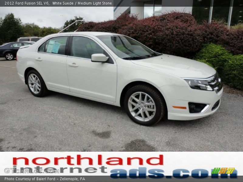 White Suede / Medium Light Stone 2012 Ford Fusion SEL V6