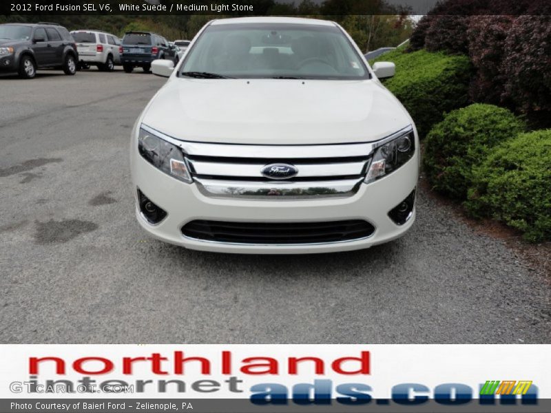 White Suede / Medium Light Stone 2012 Ford Fusion SEL V6