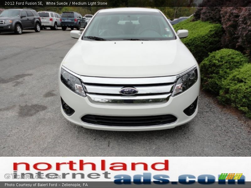 White Suede / Medium Light Stone 2012 Ford Fusion SE