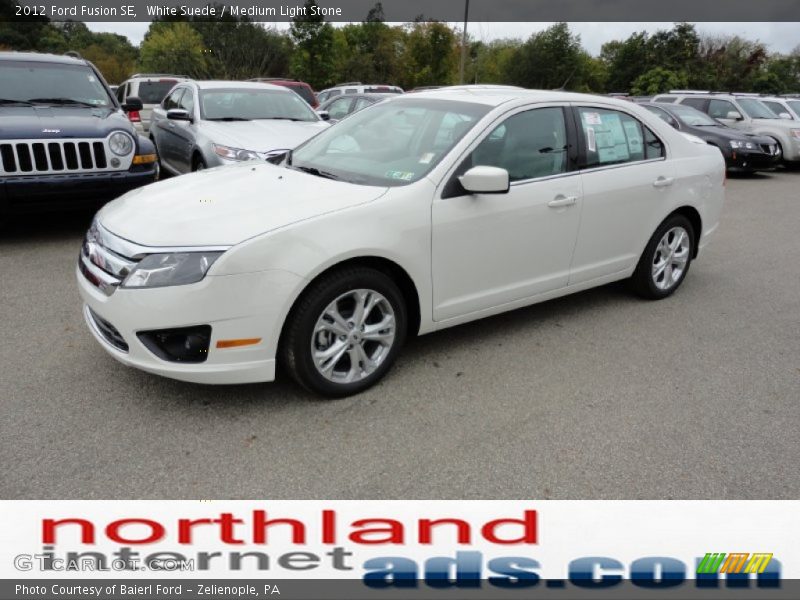 White Suede / Medium Light Stone 2012 Ford Fusion SE
