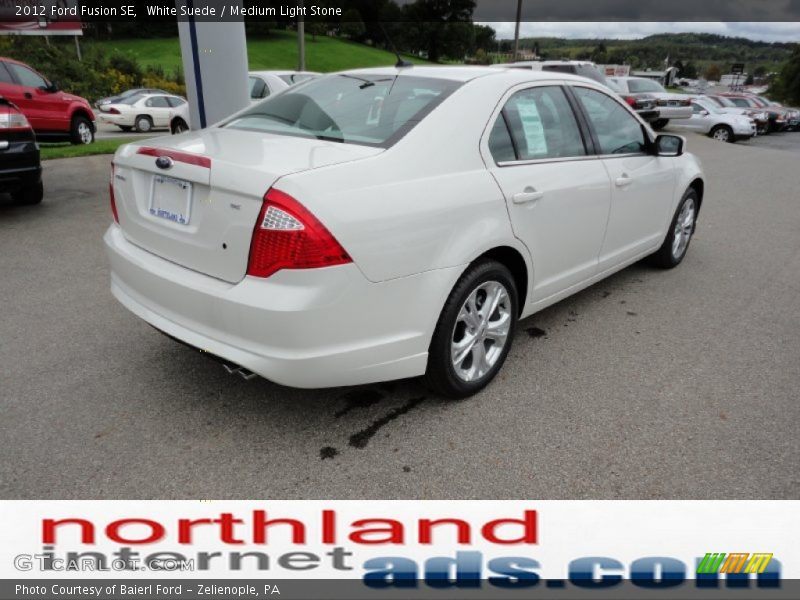 White Suede / Medium Light Stone 2012 Ford Fusion SE