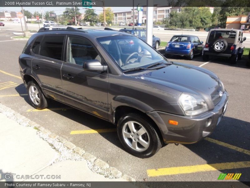 Platinum Silver / Black 2008 Hyundai Tucson GLS