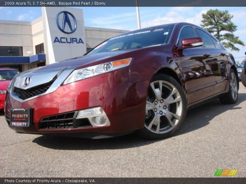 Basque Red Pearl / Ebony 2009 Acura TL 3.7 SH-AWD