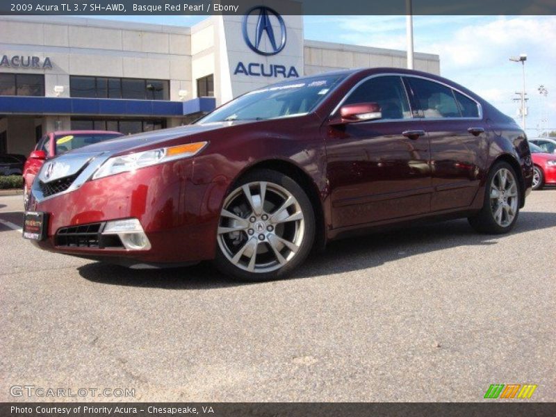 Basque Red Pearl / Ebony 2009 Acura TL 3.7 SH-AWD