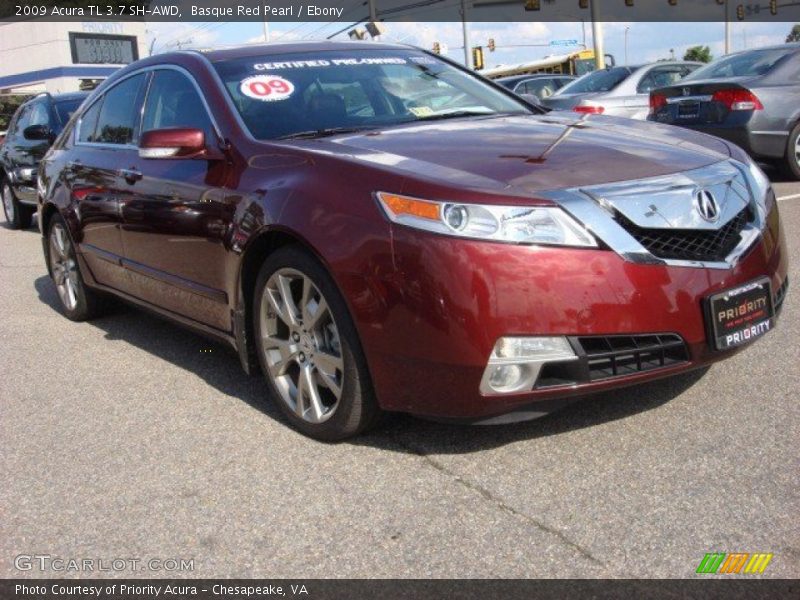 Basque Red Pearl / Ebony 2009 Acura TL 3.7 SH-AWD